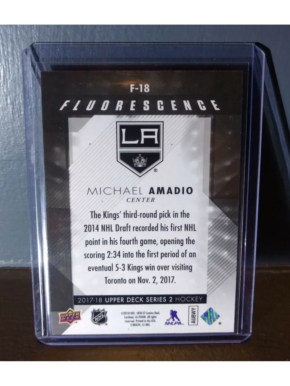 2017 Michael Amadio Upper Deck Fluorescence #F-18 Hockey Card #/150